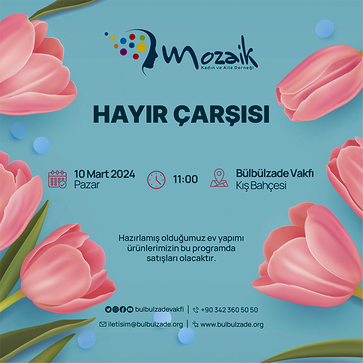 Mozaik Kadın Derneği Hayır Çarşısı Düzenliyor